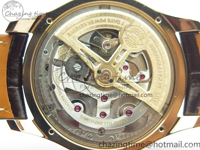 MIROTIME 0308 Compact Portugieser Perpetual Calendar IW503302 RG V9F 1:1 Best Edition White Dial on Brown Leather Strap A 7113